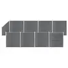Image de vidaXL Ensemble de clôture WPC 8 Carré + 1 Incliné 1484x186 cm Gris