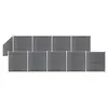 Image de vidaXL Ensemble de clôture WPC 9 Carré + 1 Incliné 1657x186 cm Gris