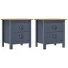 Image de vidaXL Tables de chevet Hill 2 pcs Gris 46x35x49,5 cm Bois de pin