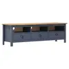 Image de vidaXL Meuble TV Hill Range Gris 158x40x47 cm Bois de pin solide