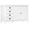 Image de vidaXL Buffet Hill Blanc 130x40x80 cm Bois de pin solide