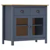 Image de vidaXL Buffet Hill Gris 90x40x80 cm Bois de pin solide
