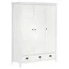 Image de vidaXL Garde-robe à 3 portes Hill Blanc 127x50x170 cm Bois pin solide