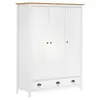 Image de vidaXL Garde-robe à 3 portes Hill Blanc 127x50x170 cm Bois pin solide
