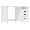 Image de vidaXL Bureau Hill avec 3 tiroirs 120x50x74 cm Bois pin massif