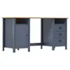 Image de vidaXL Bureau Hill Gris 150x50x74 cm Bois de pin solide