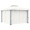 Image de vidaXL Tonnelle avec rideau 3x3 m Blanc crème Aluminium