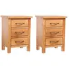 Image de vidaXL Tables de chevet 2 pcs 40x30x54 cm Bois de chêne massif