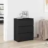 Image de vidaXL Buffet Noir 60x35x76 cm Bois d'ingénierie
