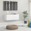 Image de vidaXL Meuble TV Blanc 80x30x30 cm Bois d'ingénierie