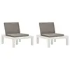 Image de vidaXL Chaises de salon de jardin et coussins lot de 2 Plastique Blanc