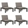 Image de vidaXL Chaises de salon de jardin et coussins 4pc Plastique Anthracite