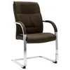 Image de vidaXL Chaise de bureau cantilever Marron Tissu