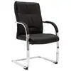 Image de vidaXL Chaise de bureau cantilever Noir Similicuir