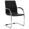 Image de vidaXL Chaise de bureau cantilever Noir Similicuir