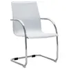 Image de vidaXL Chaise de bureau cantilever Blanc Similicuir