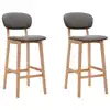Image de vidaXL Tabourets de bar lot de 2 gris clair tissu