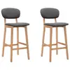 Image de vidaXL Tabourets de bar lot de 2 gris foncé tissu