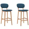 Image de vidaXL Tabourets de bar lot de 2 bleu tissu