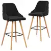 Image de vidaXL Tabourets de bar lot de 2 noir velours