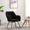 Image de vidaXL Chaise à bascule Noir Tissu