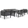 Image de vidaXL Salon de jardin 8 pcs avec coussins Résine tressée Anthracite