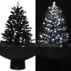 Image de vidaXL Arbre de Noël neigeux avec base de parapluie Noir 75 cm PVC