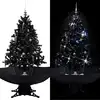 Image de vidaXL Arbre de Noël neigeux avec base de parapluie Noir 140 cm PVC