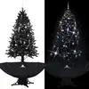 Image de vidaXL Arbre de Noël neigeux avec base de parapluie Noir 190 cm PVC
