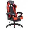 Image de vidaXL Fauteuil de jeux vidéo et repose-pied Rouge et noir Similicuir