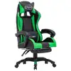 Image de vidaXL Fauteuil de jeux vidéo avec repose-pied Vert et noir Similicuir