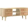 Image de vidaXL Meuble TV 110x30x45 cm Bois de manguier solide