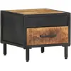 Image de vidaXL Table de chevet 40x40x35 cm Bois de manguier brut