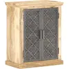 Image de vidaXL Buffet avec portes en acier 60x35x75 cm Bois de manguier solide