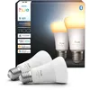 Image de Philips Hue Ampoule LED connectée A60, White Ambiance, Culot E27, 8,1 W, Spectre complet 1000-2000 K, 1100 lumens, Intensité variable, Compatible avec Alexa, Google Assistant et Apple Home, pack de 2