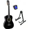 Image de LaPaz 002 BK klassieke gitaar 1/2-formaat zwart + statief + stemapparaat