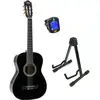 Image de LaPaz 002 BK klassieke gitaar 3/4-formaat zwart + statief + tuner