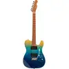 Image de Fazley Sunrise Series Tide Blue Ocean Fade elektrische gitaar met deluxe gigbag