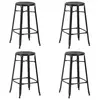Image de vidaXL Tabourets de bar lot de 4 noir acier