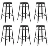 Image de vidaXL Tabourets de bar lot de 6 noir acier