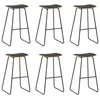 Image de vidaXL Tabourets de bar lot de 6 noir similicuir