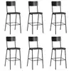 Image de vidaXL Chaises de bar lot de 6 noir contreplaqué solide et acier