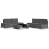 Image de vidaXL Salon de jardin 5 pcs Résine tressée Gris