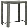 Image de vidaXL Table de bar de jardin Gris 100x60,5x110,5 cm Résine tressée