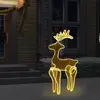 Image de vidaXL Décoration de Noël de renne avec maille 306 LED 60x24x89 cm