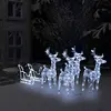 Image de vidaXL Décoration de Noël Rennes et traîneau 280x28x55 cm Acrylique