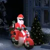 Image de vidaXL Père Noël gonflable sur moto LED IP44 160 cm