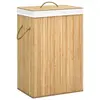 Image de vidaXL Panier à linge avec 2 sections bambou 72 L