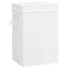 Image de vidaXL Panier à linge avec 2 sections bambou blanc 72 L