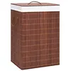 Image de vidaXL Panier à linge avec 2 sections bambou marron 72 L